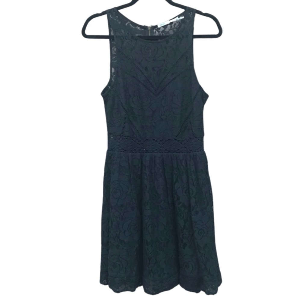 Black lace dress goth punk a-line